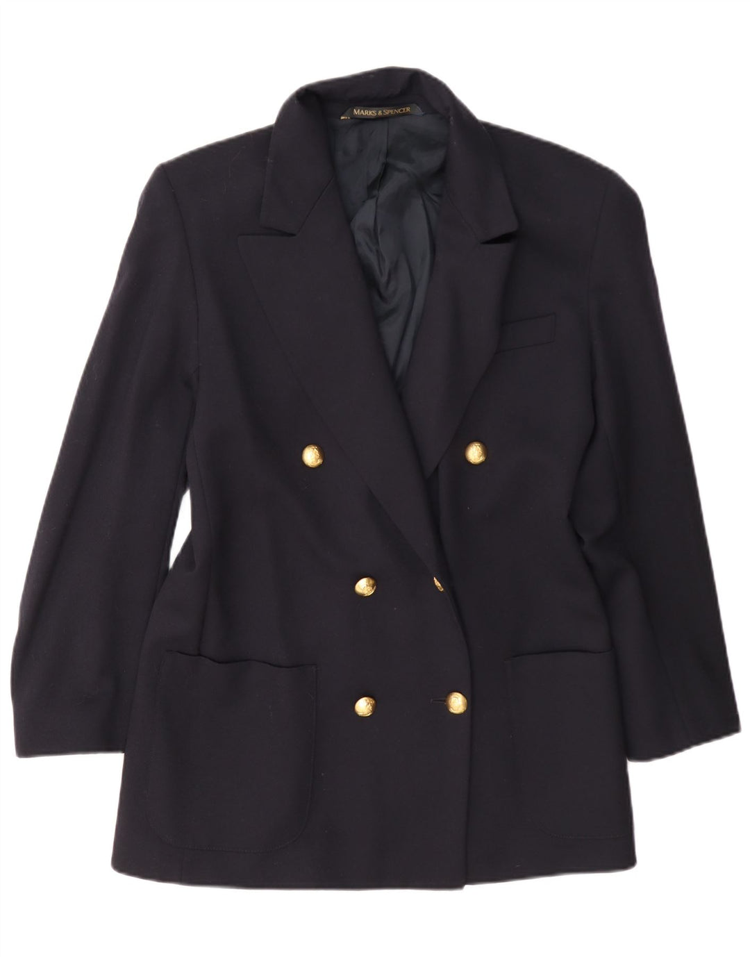 Giacca blazer oversize da donna Marks & Spencer UK 10 piccola blu navy