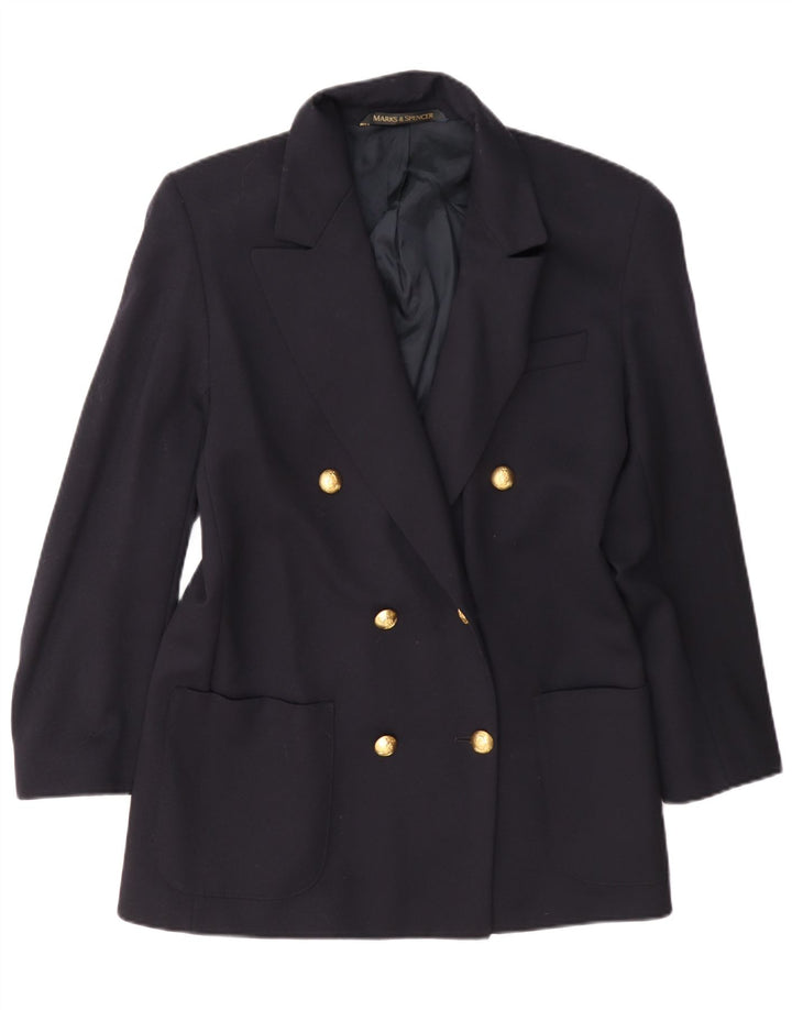 Giacca blazer oversize da donna Marks & Spencer UK 10 piccola blu navy
