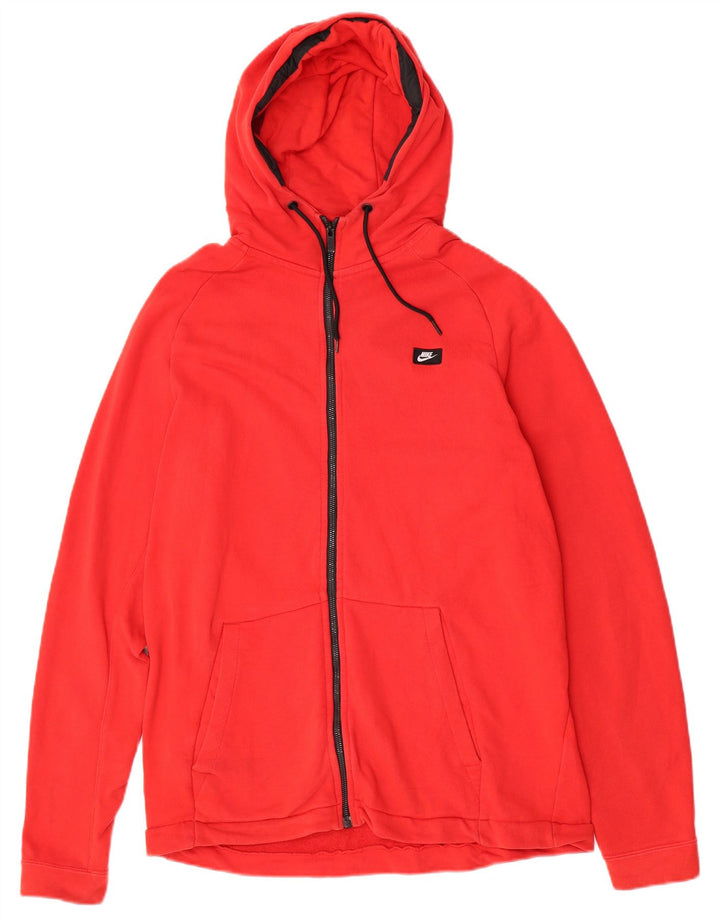Felpa con cappuccio e zip NIKE da uomo XL in cotone rosso