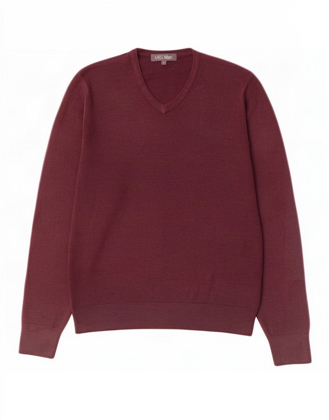 Maglione da uomo con scollo a V Marks & Spencer in acrilico marrone medio