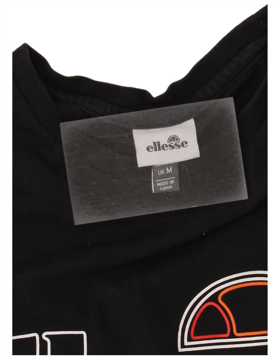 ELLESSE Womens Graphic T-Shirt Top UK 14 Medium Black Cotton