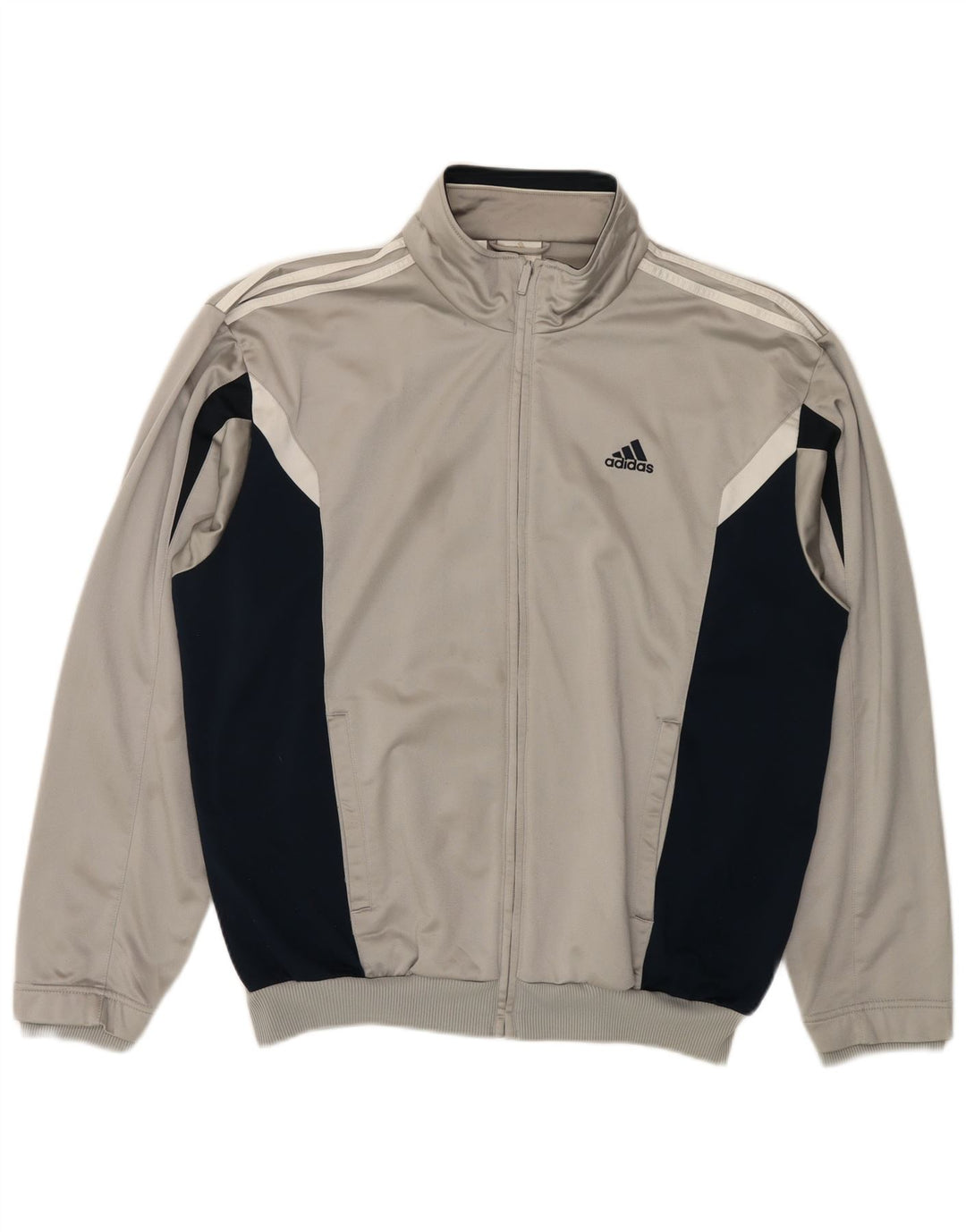 Giacca da tuta da uomo ADIDAS UK 44/46 Large Grigio Colourblock Poliestere