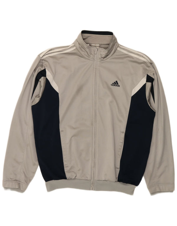 Giacca da tuta da uomo ADIDAS UK 44/46 Large Grigio Colourblock Poliestere
