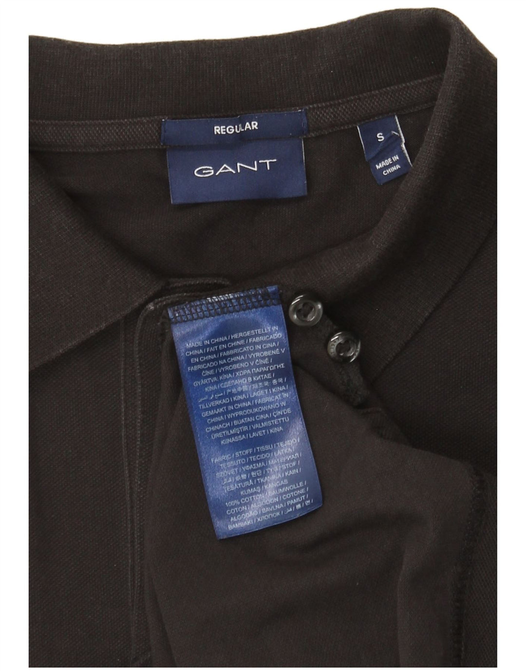 Polo Gant da uomo vestibilità regolare piccola in cotone nero