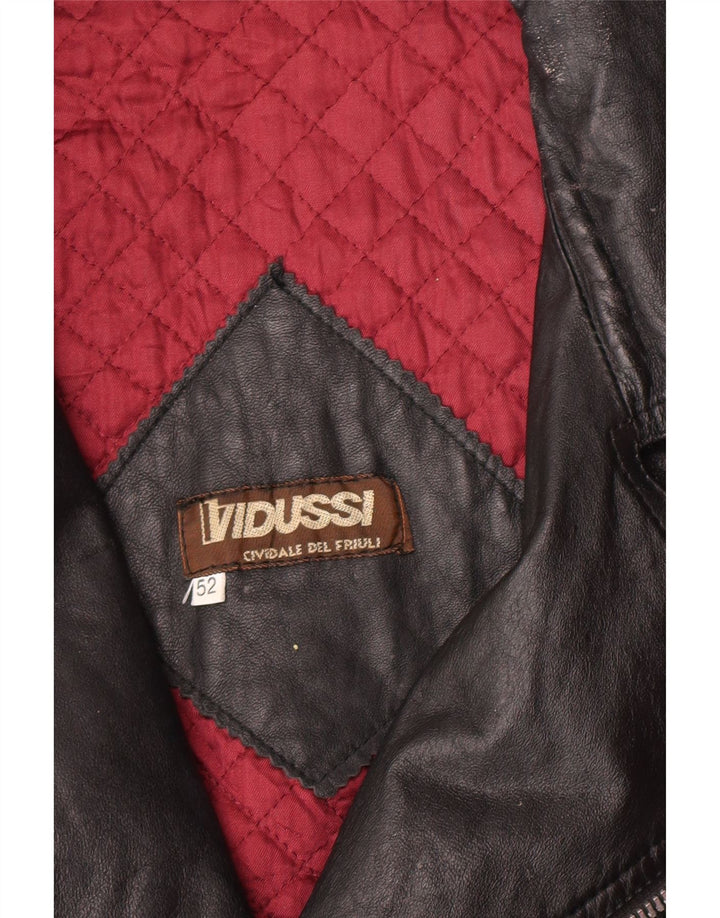 Giacca da motociclista in pelle da uomo vintage IT 52 XL Nera