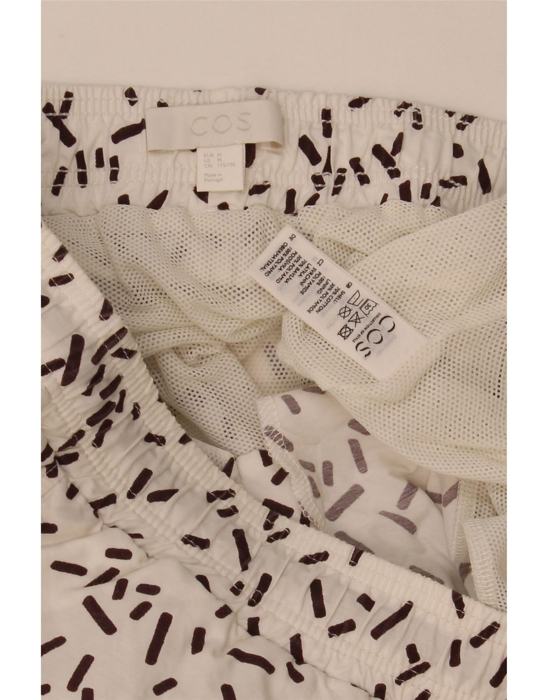 Pantaloncini da bagno da uomo Cos cotone geometrico bianco medio