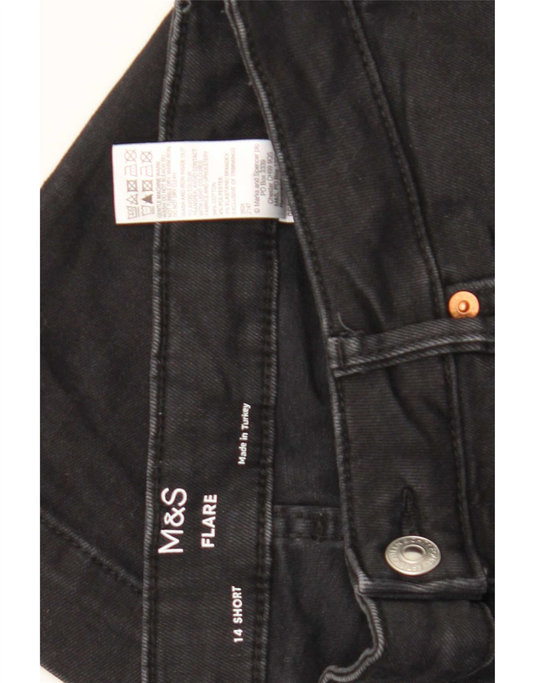 Jeans svasati da donna Marks & Spencer UK 14 Large W32 L27 Cotone nero