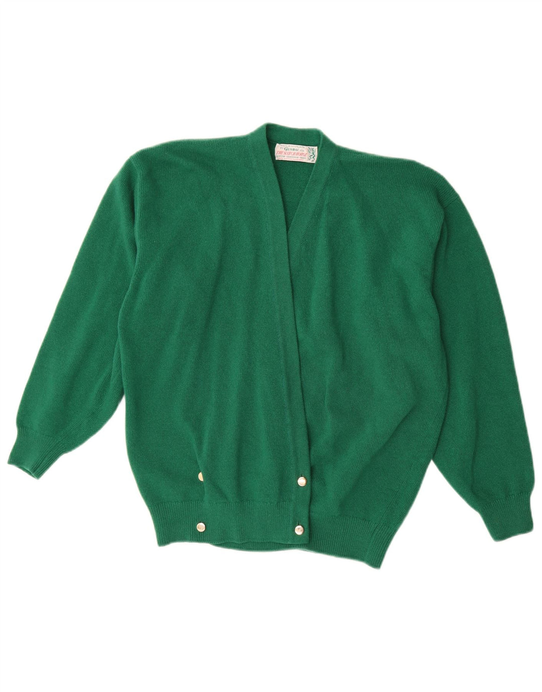 Maglione cardigan da donna Glenmac UK 16 Lana d'agnello verde grande