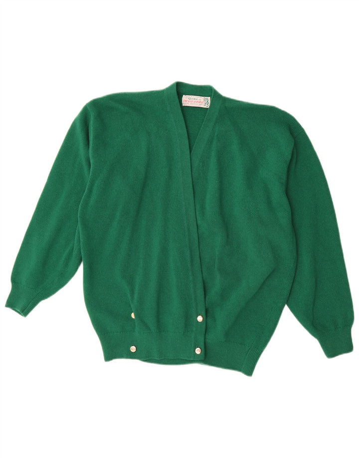 Maglione cardigan da donna Glenmac UK 16 Lana d'agnello verde grande