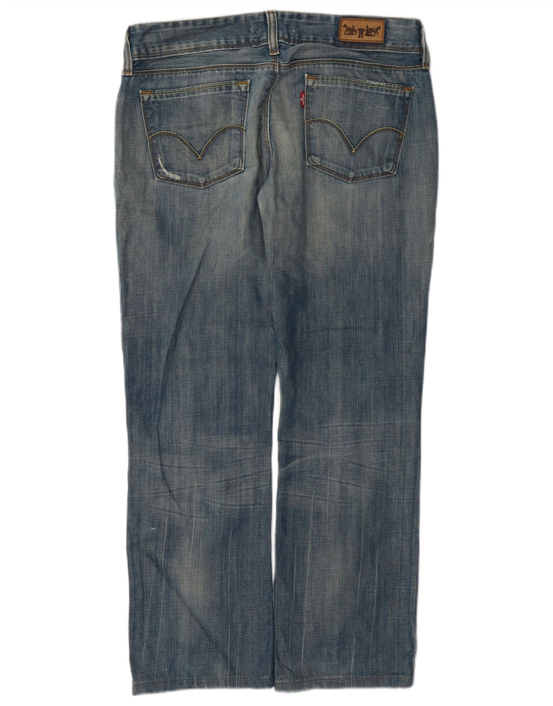 Jeans dritti invecchiati 570 da donna Levi's W32 L28 cotone blu