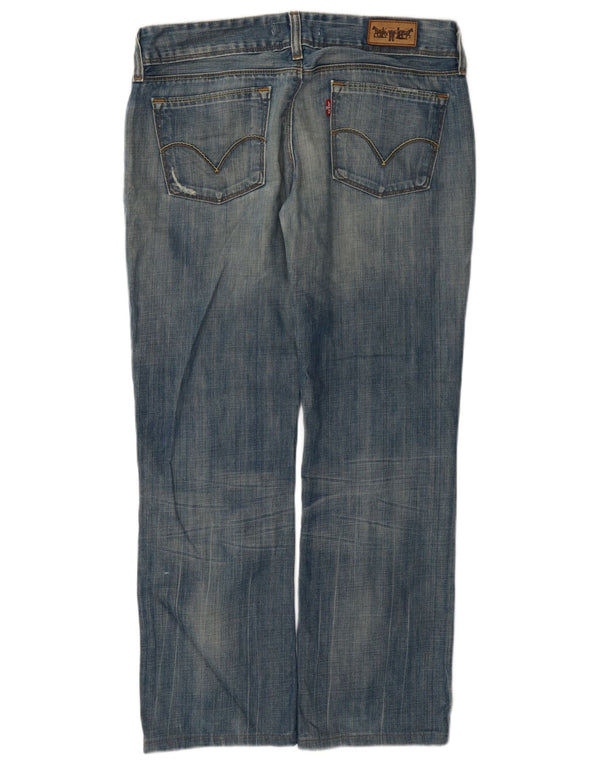 Jeans dritti invecchiati 570 da donna Levi's W32 L28 cotone blu