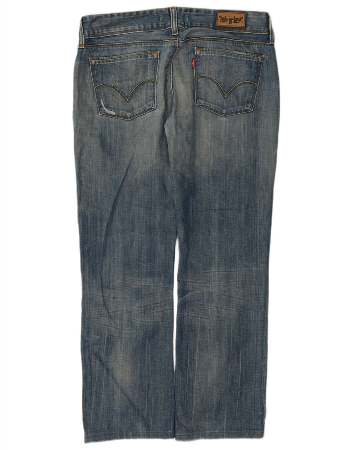 Jeans dritti invecchiati 570 da donna Levi's W32 L28 cotone blu