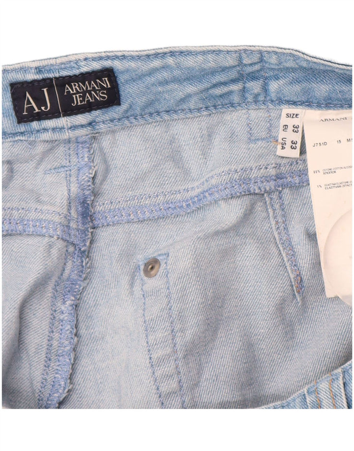 Jeans dritti da donna Armani W33 L34 cotone blu