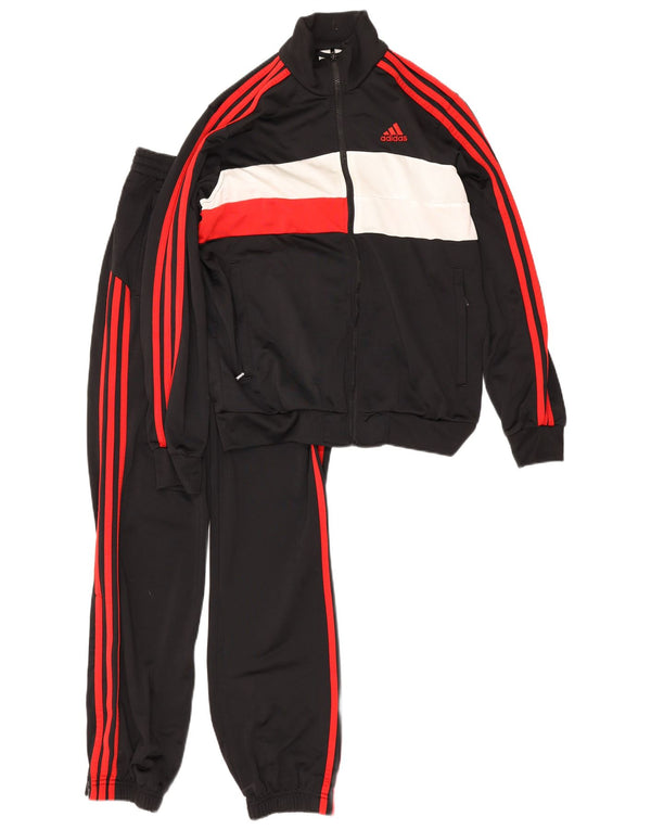 Tuta intera Adidas da ragazzo 13-14 anni in poliestere color block nero