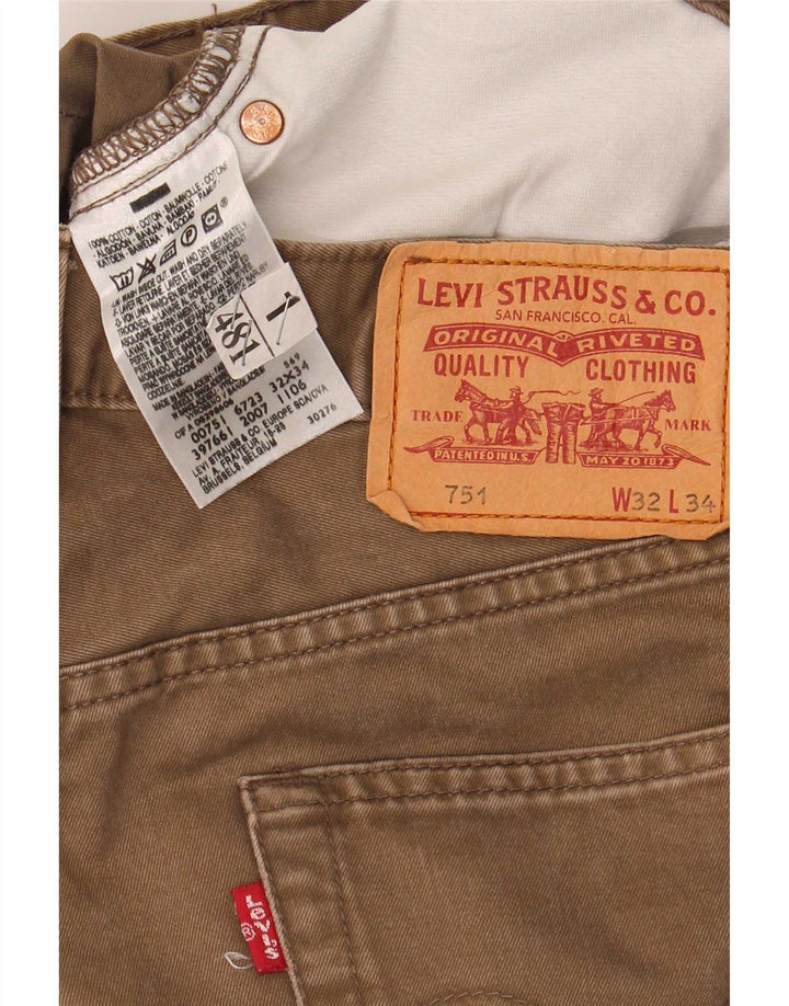 Levi's Uomo 751 Jeans dritti W32 L30 Cotone Marrone
