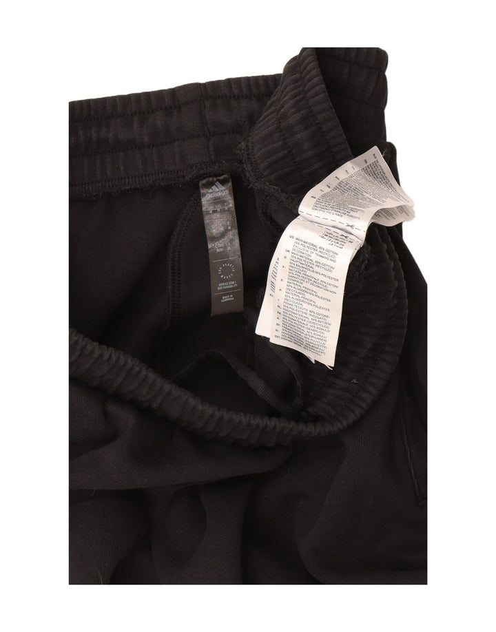 Pantaloni da tuta grafica Adidas da uomo in cotone nero medio