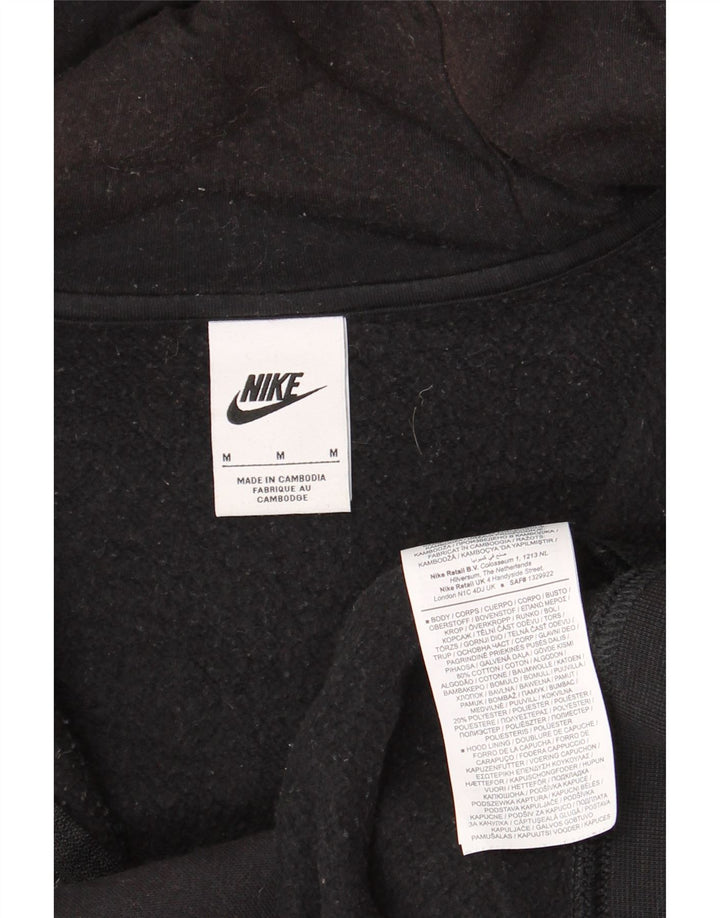 Felpa con cappuccio e zip Nike da uomo in cotone nero medio