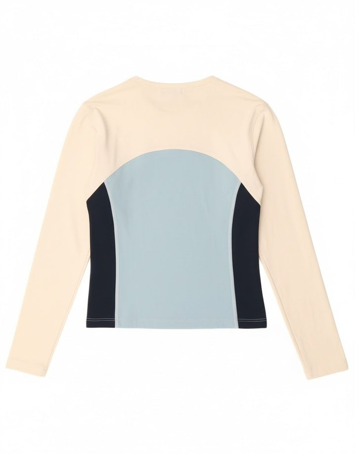 Top corto grafico da donna Fila manica lunga IT 40/42 Small White Colourblock