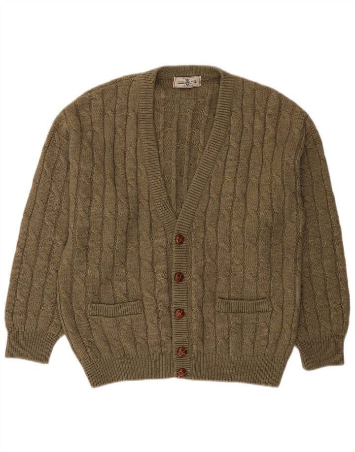 Maglione cardigan da uomo vintage grande color kaki