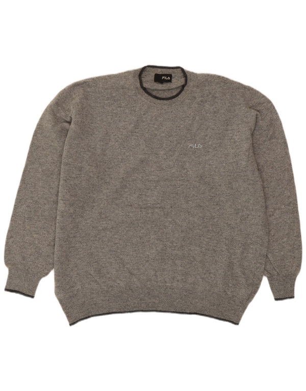 Maglione maglione girocollo da uomo Fila 2XL lana grigia