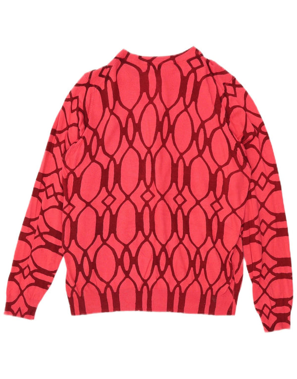 Maglione cardigan da donna Marks & Spencer UK 18 XL Viscosa geometrica rossa