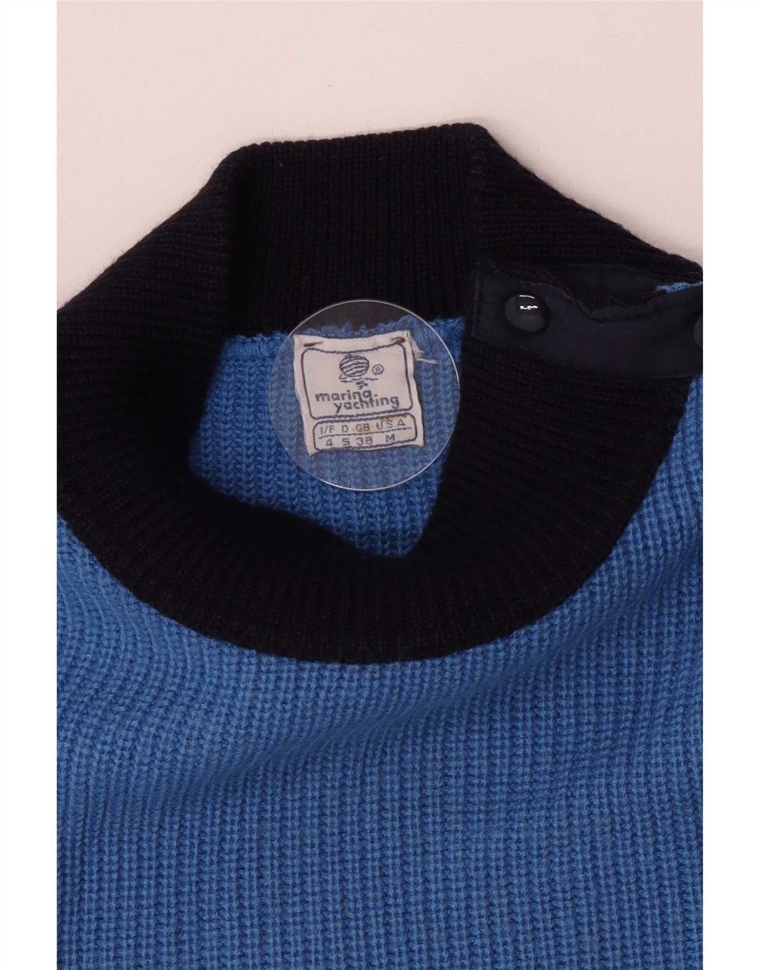 Marina Yachting Maglione da uomo con collo alto e maglione EU 38 Blu medio nautico