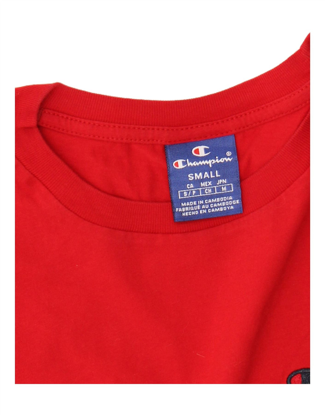 CHAMPION Mens T-Shirt Top Small Red Vintage Champion and Second-Hand Champion from Messina Hembry 