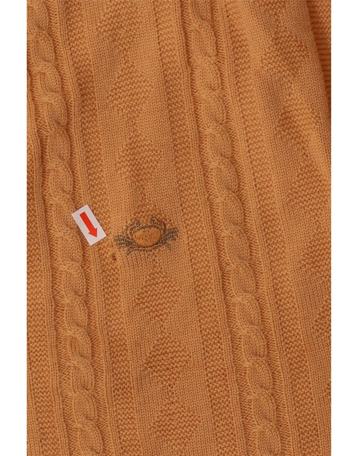 IL GRANCHIO Maglione Cardigan Uomo Grande Giallo Lana Vergine Classico