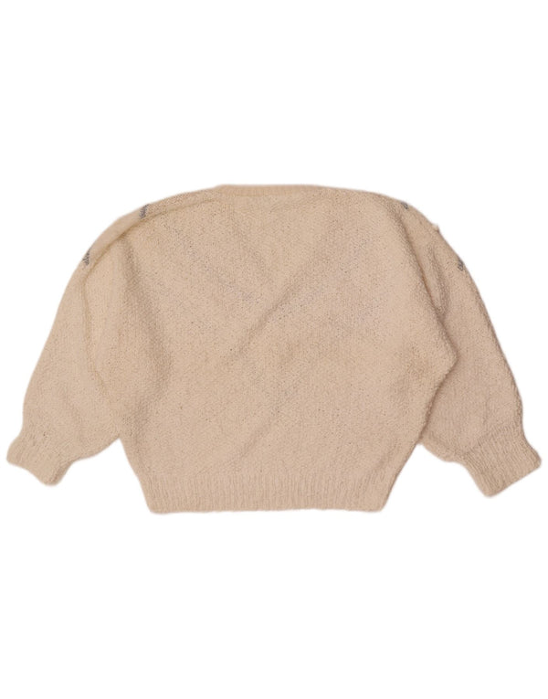 Maglione da donna con scollo a V Madeleine EU 36/38 piccolo a righe bianche