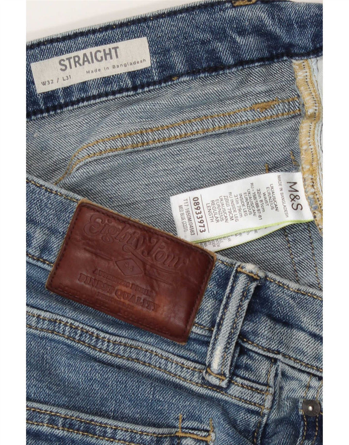Jeans dritti da uomo Marks & Spencer W32 L31 cotone blu