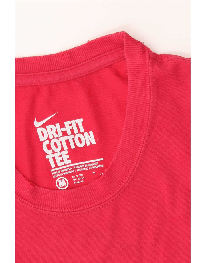 T-shirt grafica Nike Dri Fit da donna UK 12/14 rosso medio