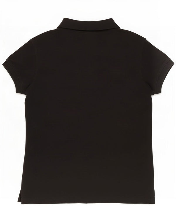Marina Militare Womens Polo Shirt UK 10 Small Black Cotton