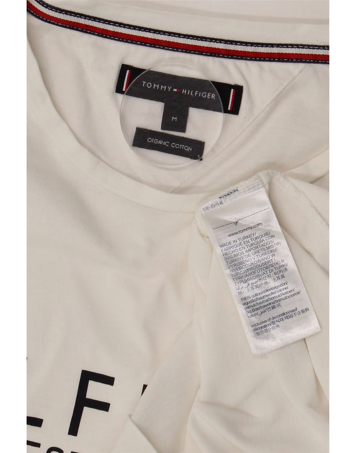 TOMMY HILFIGER T-shirt grafica da uomo Top in cotone bianco medio
