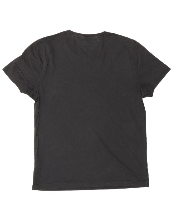 T-shirt grafica da uomo Tommy Hilfiger Top in cotone nero medio