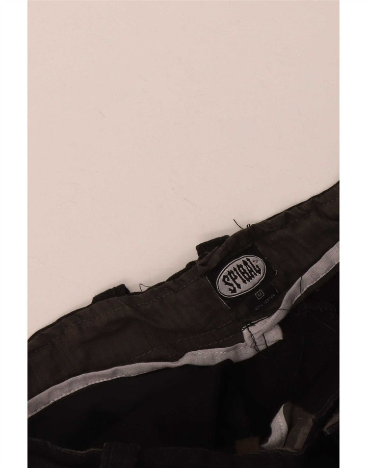 Pantaloncini cargo grafici da uomo a spirale medi W36 cotone nero gotico