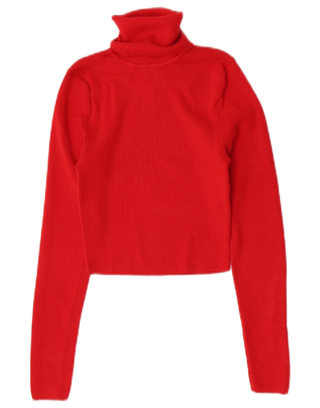 Top corto da donna Zara con collo alto a maniche lunghe UK 12 rosso medio in viscosa