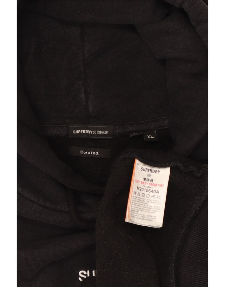 Felpa con cappuccio da uomo Superdry XL in cotone nero