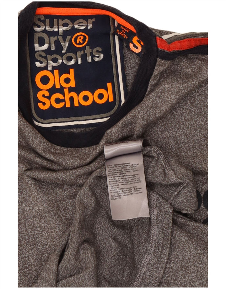 T-shirt grafica da uomo Superdry Top in cotone chiazzato grigio piccolo