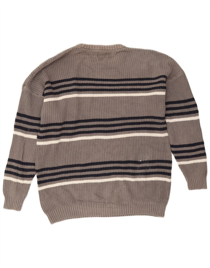 Maglione girocollo da uomo Zara a righe grandi grigie