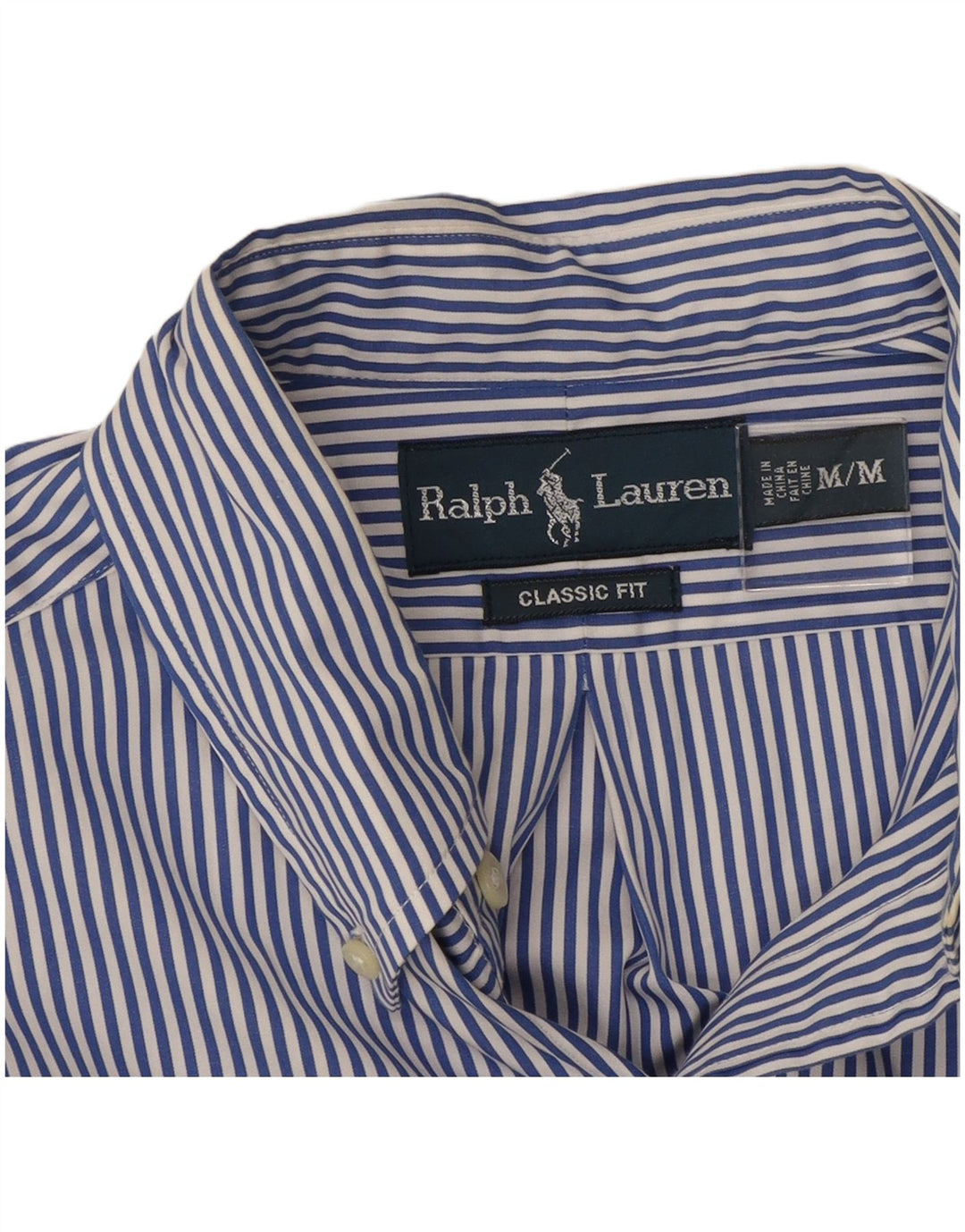 Camicia Ralph Lauren da uomo dalla vestibilità classica, gessato blu medio