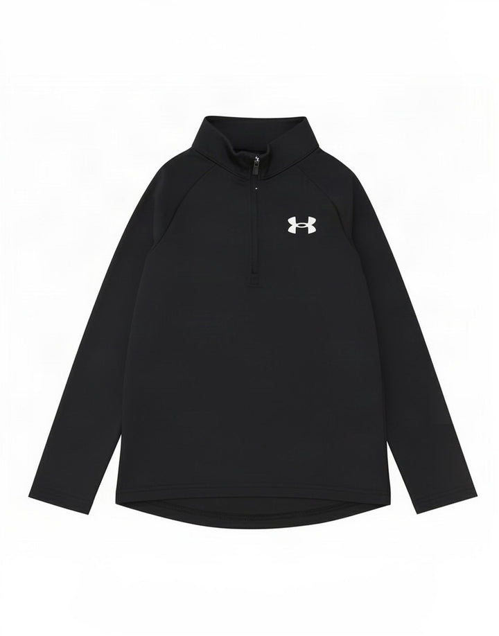 Top della tuta da ginnastica Under Armour da ragazzo con zip e collo 6-7 anni XS nera