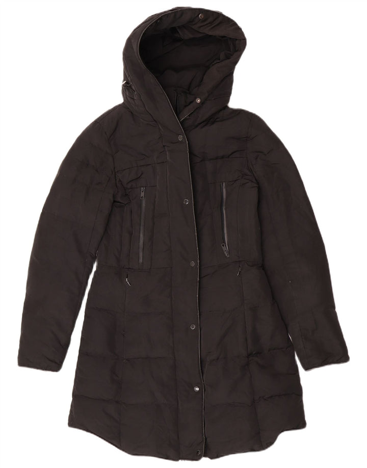 Cappotto imbottito con cappuccio da donna Zara UK 14 medio nero