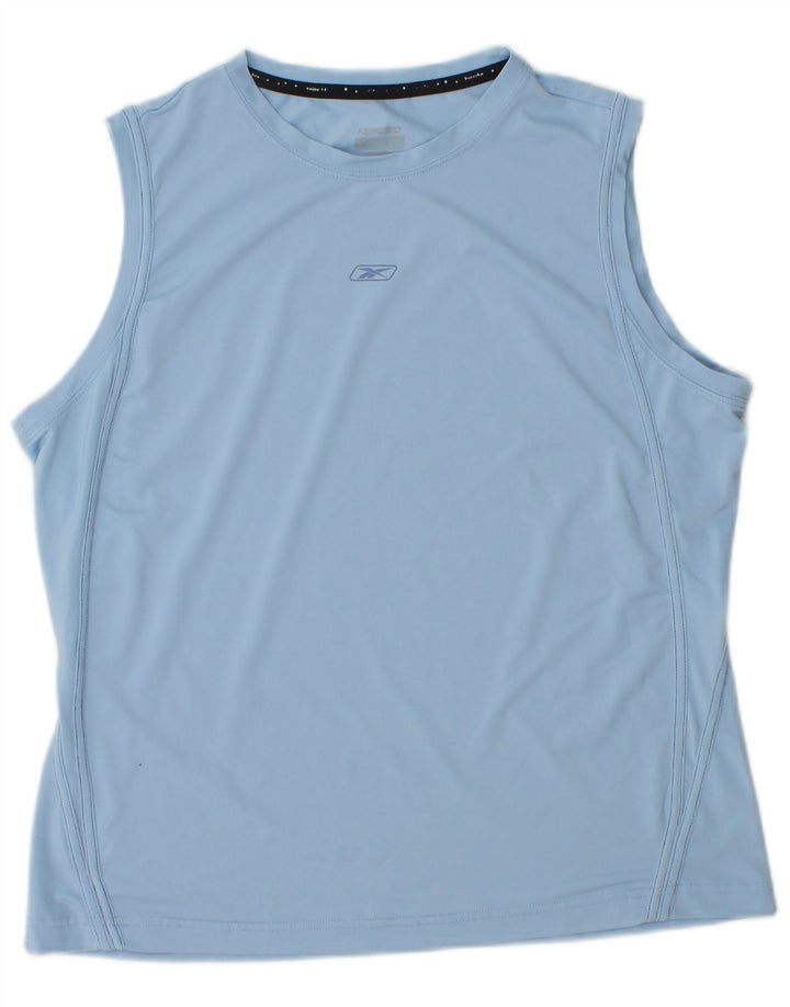 Canottiera REEBOK da donna UK 14 poliestere blu medio