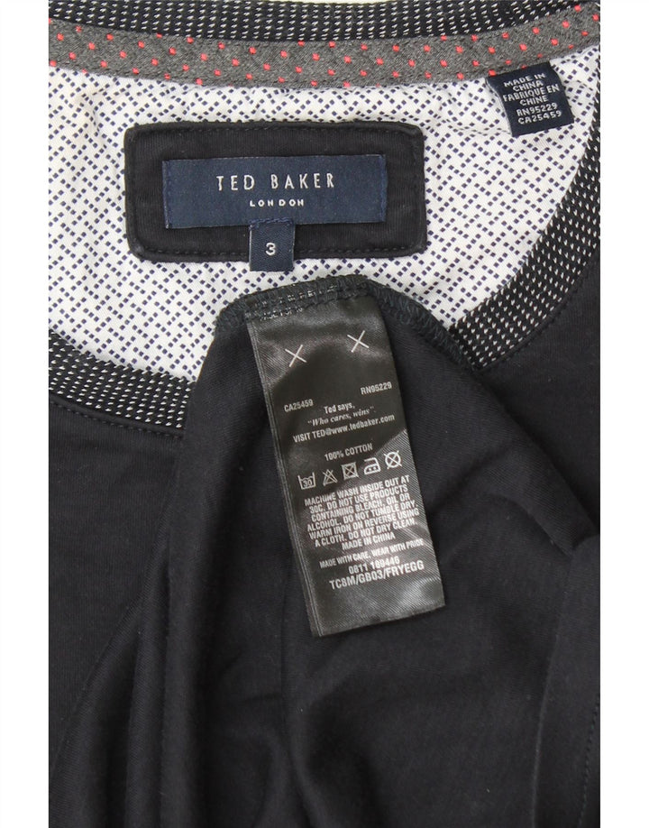 T-shirt da uomo TED BAKER taglia 3 media cotone blu navy