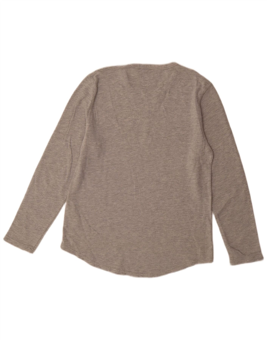 HOLLISTER Mens Graphic Top Long Sleeve Small Grey Flecked Cotton