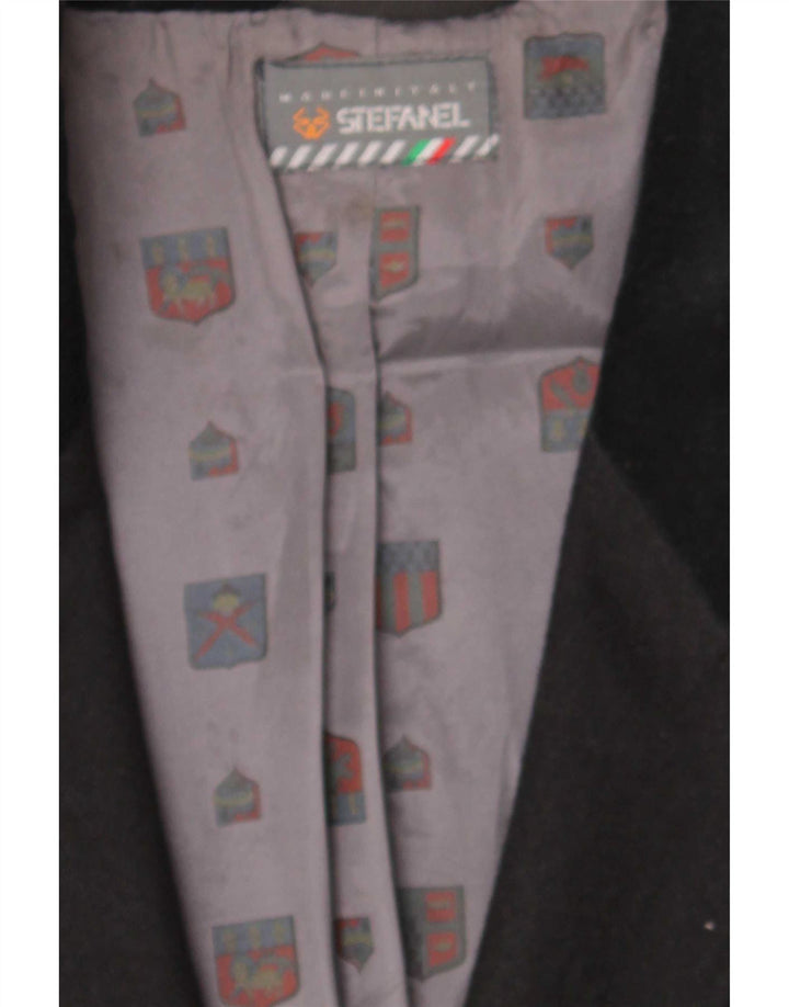 Giacca blazer da donna a 2 bottoni Stefanel UK 14 lana nera media