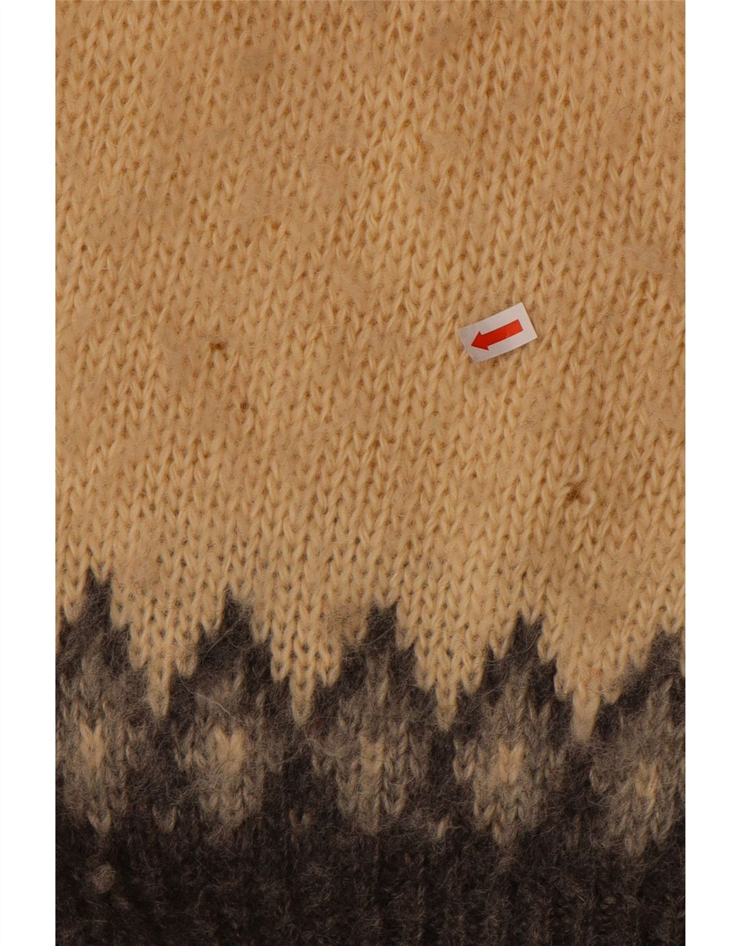 Maglione girocollo da uomo vintage girocollo grande beige Fair Isle