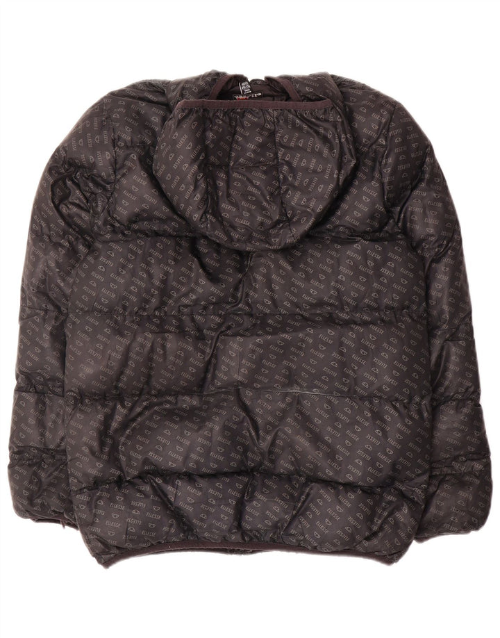 ELLESSE Giacca imbottita con cappuccio grafica per ragazzi 12-13 anni Poliestere nero