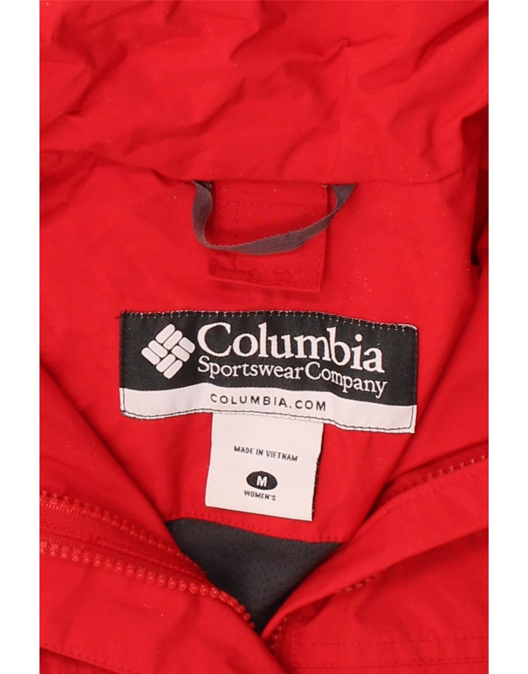 COLUMBIA Womens Hooded Rain Jacket UK 14 Medium Red Nylon