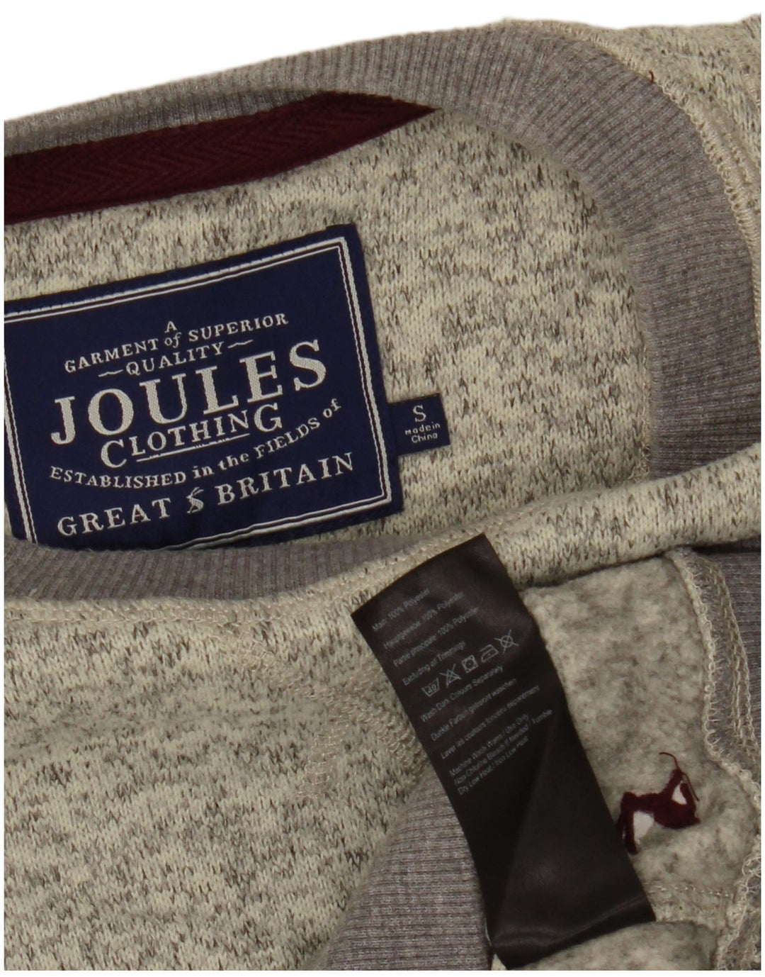 Joules Maglione da uomo con scollo a barca Maglione piccolo in poliestere chiazzato grigio